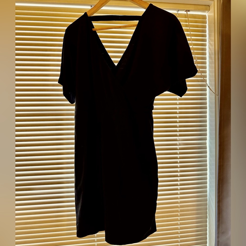 Black, flowy cocktail dress